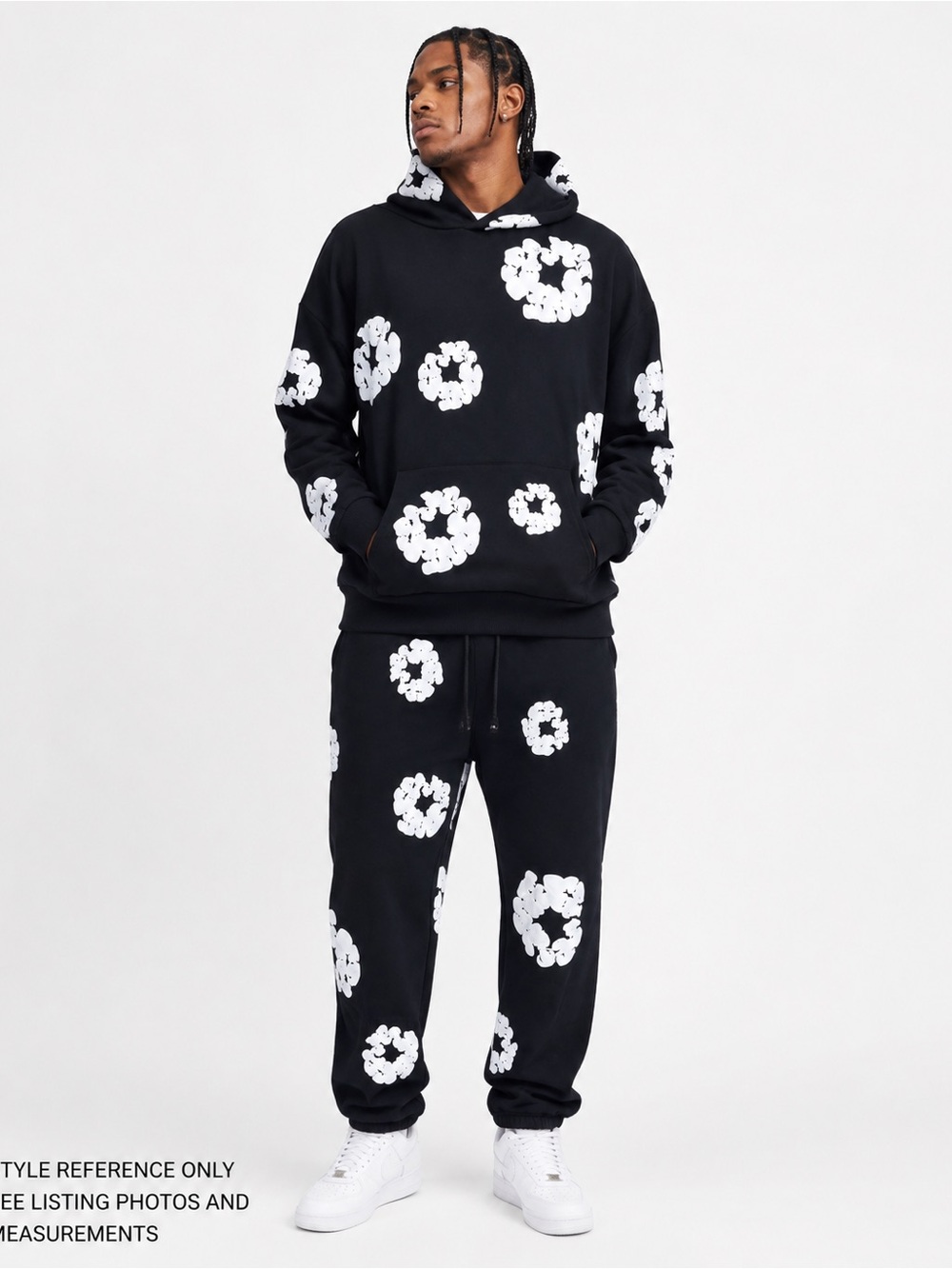 Denim Tears African Diaspora Goods Puff Wreath Hoodie Jogger Set L